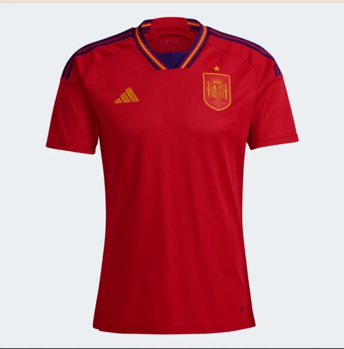 Camiseta selección española fútbol roja hombre delante Catar 2022