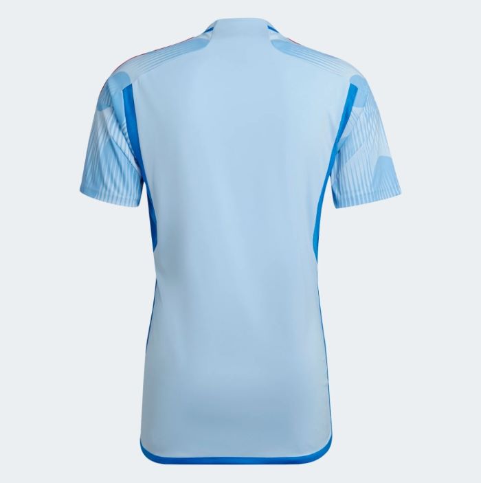 Camiseta selección española fútbol azul hombre detrás Catar 2022