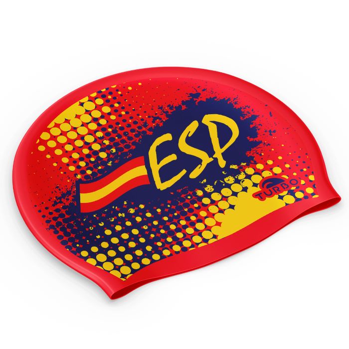 gorro selección española waterpolo, diseño en rojo