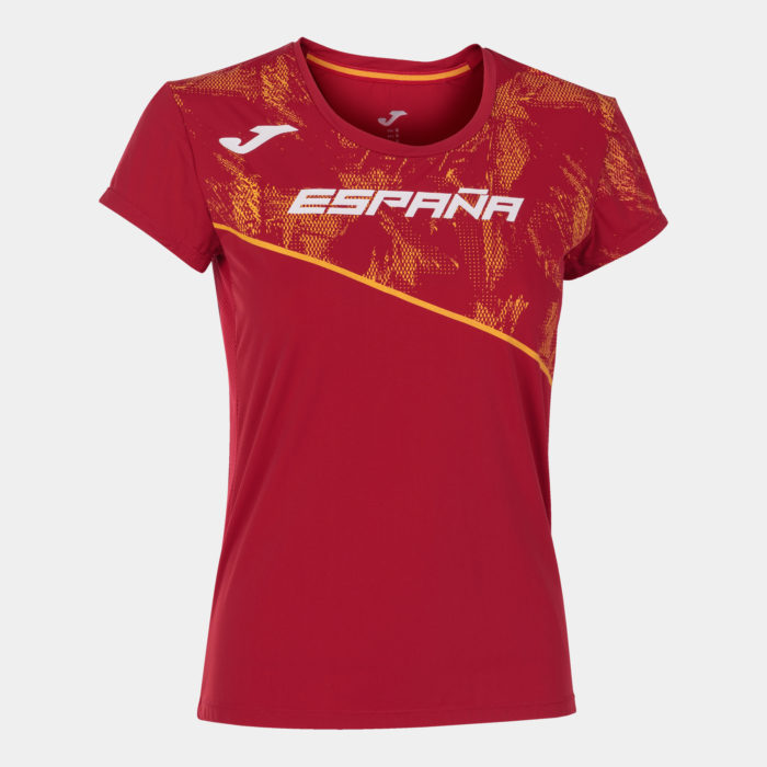 camiseta atletismo selección española mujer manga corta, vista frontal