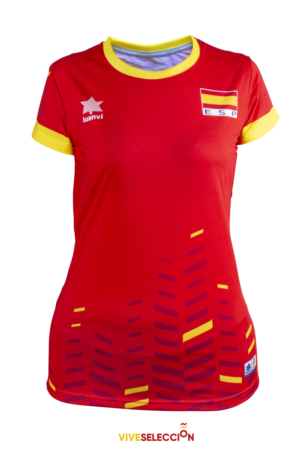 Camiseta selección española de voleibol mujer primera equipación, vista por delante