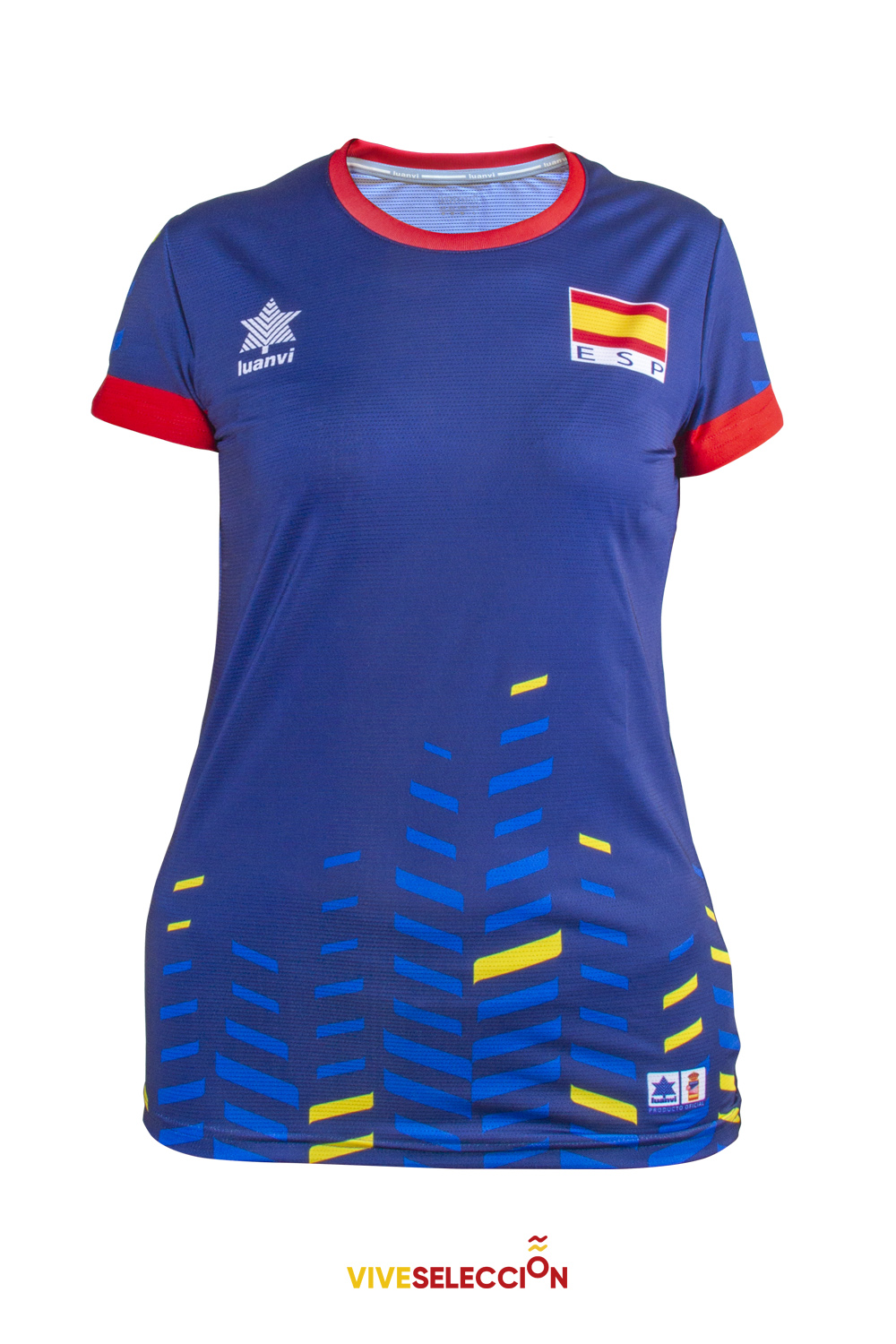 Camiseta selección española de voleibol mujer segunda equipación, color azul
